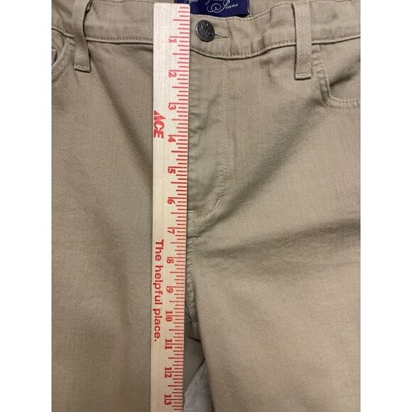 NYDJ Women's Tan Cropped Capris Rhinestone Detail Pants Size 10 - Picture 7 of 12
